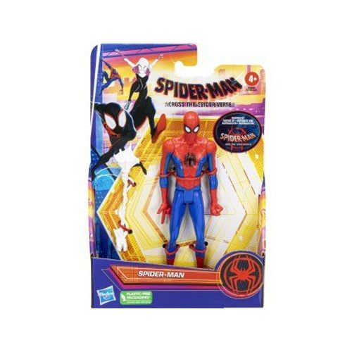 Figurine Spider-Man : Spiderman 15 Cm Bleu Et Rouge - Across The Spiderverse - Personnage Articulé - Jouet - Set Garçon + 1 Carte