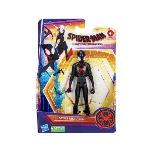 Figurine Spider-Man : Miles Morales 15 Cm Noir Et Rouge - Across The Spiderverse - Personnage Articulé Spiderman - Jouet - Set Garçon + 1 Carte