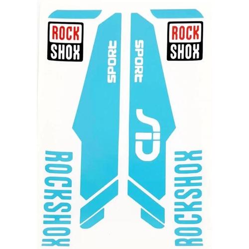 Autocollants Pour Cadre De Vélo De Montagne,Étiquette Pour Fourche Rockshox Rock Shox Sid - Type Sky Blue