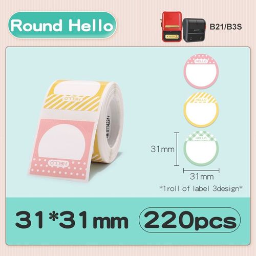 rouleau de papier adh¿¿sif color¿¿ pour imprimante ¿¿ papier thermique B21/B3S",pour la maison et le bureau,rond et carr¿¿,"autocollant imprimable - Type 1 Roll 3131