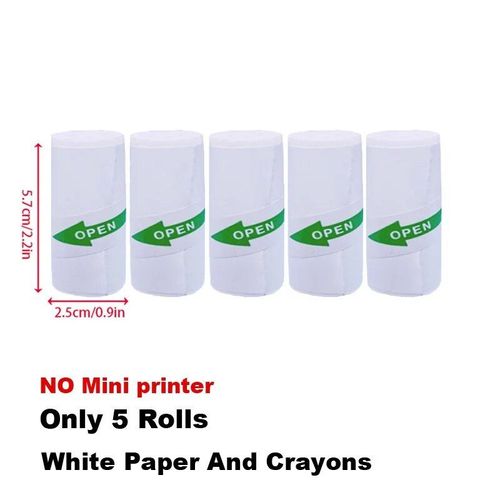 Mini imprimante photo thermique portable pour iPhone et Android",cadeau,notes d'¿¿tude,travail,enfants,"m¿¿mo photo - Type 5Rolls White Sticker #A