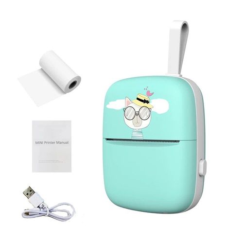 Mini imprimante photo thermique portable pour iPhone et Android",cadeau,notes d'¿¿tude,travail,enfants,"m¿¿mo photo - Type Green