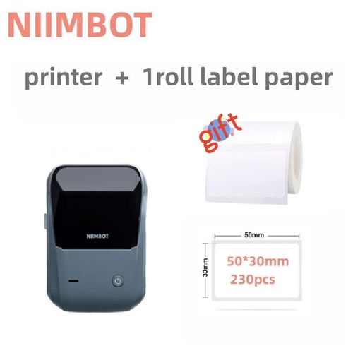 Imprimante d'¿¿tiquettes portable Niimbot B1",mini code-barres thermique,autocollant de code QR,de rouleaux de notes autocollantes,"produit de qualit¿¿ - Type Black Add 1 Label