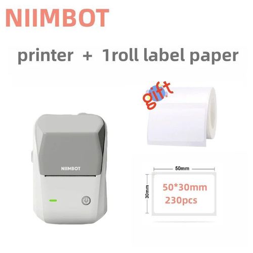 Imprimante d'¿¿tiquettes portable Niimbot B1",mini code-barres thermique,autocollant de code QR,de rouleaux de notes autocollantes,"produit de qualit¿¿ - Type Grey Add 1 Label