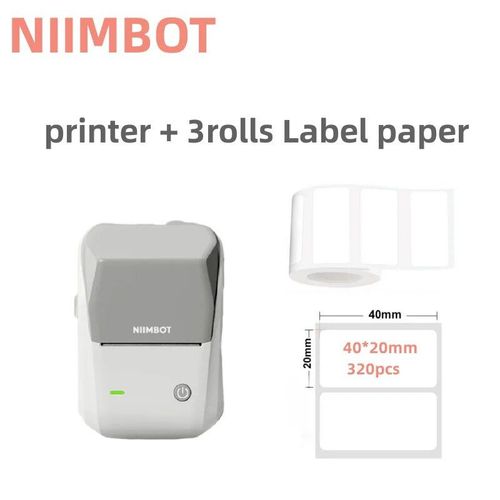 Imprimante d'¿¿tiquettes portable Niimbot B1",mini code-barres thermique,autocollant de code QR,de rouleaux de notes autocollantes,"produit de qualit¿¿ - Type Grey 3rolls 4020