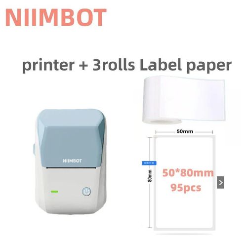 Imprimante d'¿¿tiquettes portable Niimbot B1",mini code-barres thermique,autocollant de code QR,de rouleaux de notes autocollantes,"produit de qualit¿¿ - Type Blue 3rolls 5080