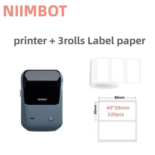 Imprimante d'¿¿tiquettes portable Niimbot B1",mini code-barres thermique,autocollant de code QR,de rouleaux de notes autocollantes,"produit de qualit¿¿ - Type Black 3rolls 4020