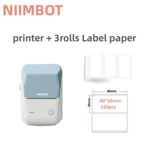 Imprimante d'¿¿tiquettes portable Niimbot B1",mini code-barres thermique,autocollant de code QR,de rouleaux de notes autocollantes,"produit de qualit¿¿ - Type blue 3rolls 4020