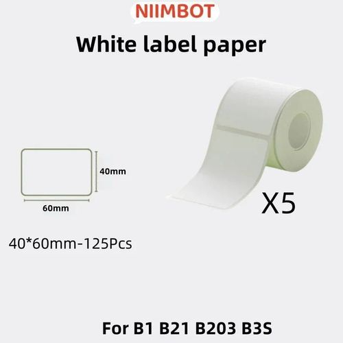 NIIMBOT B1-¿¿tiqueteuse Portable",Imprimante Thermique,Mini Code-barres,Autocollant de Code QR,Rouleaux de Papier,¿¿tiquette de Cable,"20-50mm - Type paper 5 Rolls 4060