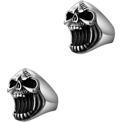 Lot De 2 Anneaux Tire-Bouchon Tête De Mort Pour Femme-Outil De Décoration Pour Homme-Décapsuleur Gothique-Tête De Mort-Bague Punk