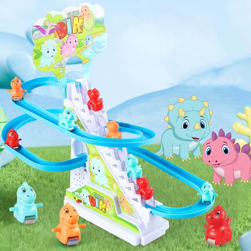 Cadeaux De Mardi Gras Dinosaure Électrique Escalade Escaliers Dinosaure Enfant Slide Slide Toy Puzzle Électrique Piste De Musique Interactive 244295