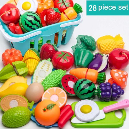Mardi Gras Cadeaux Enfants Maison Jouets Cuisine Fille Panier Légumes Coupe Montre Bébé Coupe Fruits Garçons Band Musique 242167