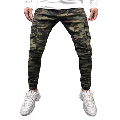 Mode Hommes Sport Jogging Cargo Poche Camouflage Pantalon Casual Loose Jeans Pantalon 240510