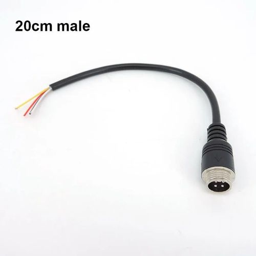 Cable d'alimentation de connecteur vid¿¿o d'extension d'aviation pour voiture",camion,bus,moniteur,fil de cam¿¿ra,noyau 4 broches male ¿¿ 600,1 m,3 m,5 m,10 m,15 m,"20m - Type 20cm male