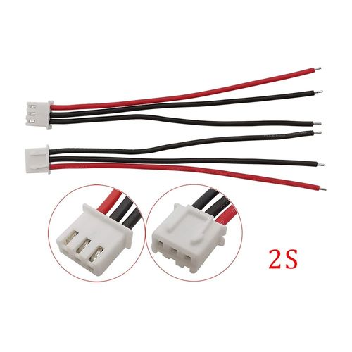 Connecteur de fil de prise de chargeur d'¿¿quilibreur de batterie RC Lipo",22AWG Silicone 1S 2S 3S 4S 5S 6S 7S,pas de 2.54mm,cable d'¿¿quilibreur de JST-XH,"5 pi¿¿ces - Type 2S-15CM