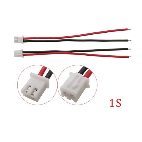 Connecteur de fil de prise de chargeur d'¿¿quilibreur de batterie RC Lipo",22AWG Silicone 1S 2S 3S 4S 5S 6S 7S,pas de 2.54mm,cable d'¿¿quilibreur de JST-XH,"5 pi¿¿ces - Type 1S-15CM