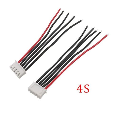 Connecteur de fil de prise de chargeur d'¿¿quilibreur de batterie RC Lipo",22AWG Silicone 1S 2S 3S 4S 5S 6S 7S,pas de 2.54mm,cable d'¿¿quilibreur de JST-XH,"5 pi¿¿ces - Type 4S-15CM