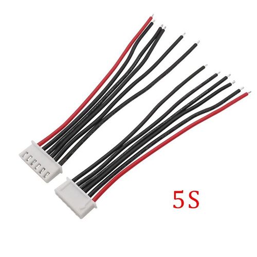 Connecteur de fil de prise de chargeur d'¿¿quilibreur de batterie RC Lipo",22AWG Silicone 1S 2S 3S 4S 5S 6S 7S,pas de 2.54mm,cable d'¿¿quilibreur de JST-XH,"5 pi¿¿ces - Type 5S-15CM