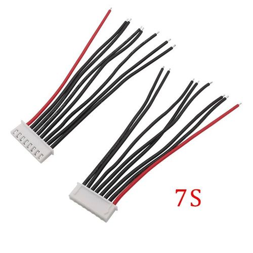 Connecteur de fil de prise de chargeur d'¿¿quilibreur de batterie RC Lipo",22AWG Silicone 1S 2S 3S 4S 5S 6S 7S,pas de 2.54mm,cable d'¿¿quilibreur de JST-XH,"5 pi¿¿ces - Type 7S-15CM