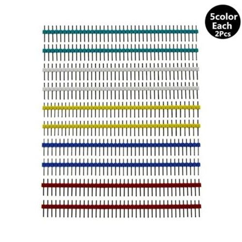 Kit de bricolage pour Arduino",40 broches 1x40,simple rang¿¿e,male 2.54,broche cassable,"bande de connecteur broche color¿¿e pour Arduino - Type 5 Color #A