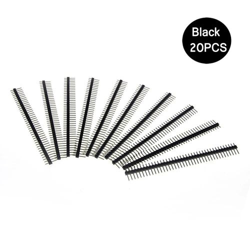 Kit de bricolage pour Arduino",40 broches 1x40,simple rang¿¿e,male 2.54,broche cassable,"bande de connecteur broche color¿¿e pour Arduino - Type Black #B