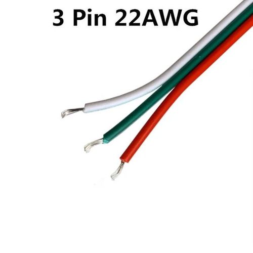 Connecteur de rallonge de cable 100m-m Connecteur en RGB",2pin 3pin 4pin 5pin,"fil de connecteur de rallonge de cable en pour bande RGB rgbw - Type 3pin wire-50m