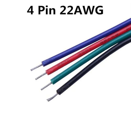 Connecteur de rallonge de cable 100m-m Connecteur en RGB",2pin 3pin 4pin 5pin,"fil de connecteur de rallonge de cable en pour bande RGB rgbw - Type 4pin wire-50m