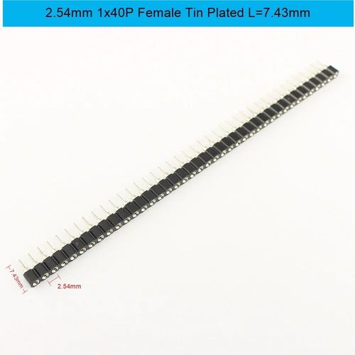 Connecteur de bande en-t¿¿te ronde male femelle",5 pi¿¿ces,pas de 2.54mm,1x40 2x40 40 80 broches,droit,simple,Double rang¿¿e,"¿¿tain plaqu¿¿ or - Type 1x40P Female Tin
