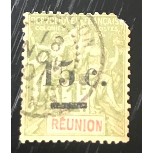 Timbre Oblitéré Réunion 1901 Y&t N° 55