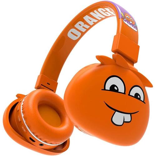 Casque Monstre Bluetooth sans Fil Enfant Casque Audio Pliable Stéréo HD  avec Micro pour Garçons Filles Tablette PC Orange