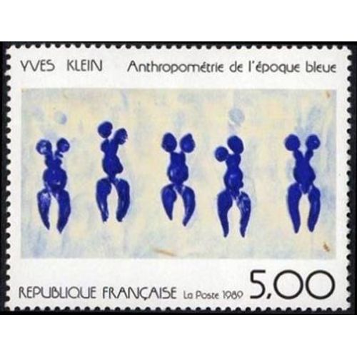 Timbre Oblitéré - « Anthropométrie De L'époque Bleu » Oeuvre D'yves Klein (1928-1962) - N° 2561