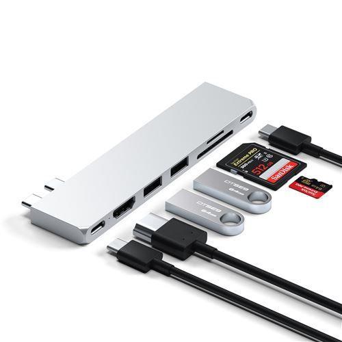 Satechi Pro Hub Slim - Station d'accueil - USB-C x 2 - HDMI - pour Apple MacBook Air (Fin 2018, Fin 2020, Mi-2019, Mi-2022) MacBook Pro