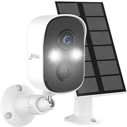 Caméra De Surveillance Extérieure Sans Fil Avec Panneau Solaire, Conversation Bidirectionnelle, Détection De Mouvement, Hd 1080P, Reconnaissance Ai, Alarme Sirène, Projecteur, Stockage Sd/Cloud