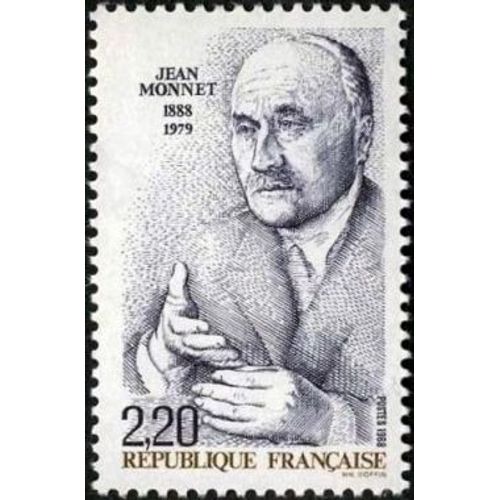 Timbre Oblitéré - Jean Monnet (1888-1979) Centenaire De Sa Naissance, Pères De L'europe - N° 2533