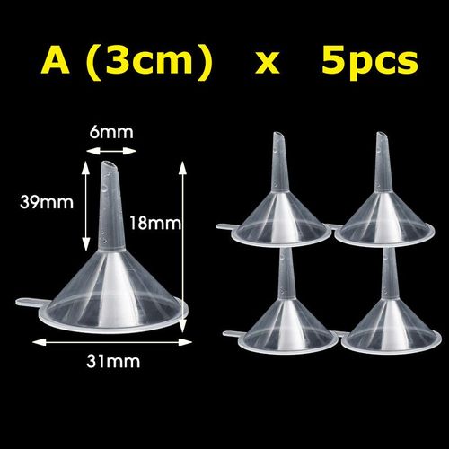 Mini Entonnoir En Plastique Transparent,Petite Bouche,Huile Liquide,Diffuseur De Parfum,Bouteille,Gratitude,Outils De Laboratoire,5 Pièces,20 Pièces - Type 5pcs (3cm)