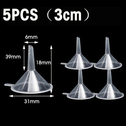 Mini Entonnoir En Plastique Transparent,Petite Bouche,Liquide,Huile,Diffuseur De Parfum,Bouteille,Gratitude,Outil De Laboratoire,20 Pièces,5 Pièces - Type A-5pcs (3cm)