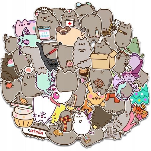 50 Pcs Kawaii Chunky Mignon Chat Autocollants