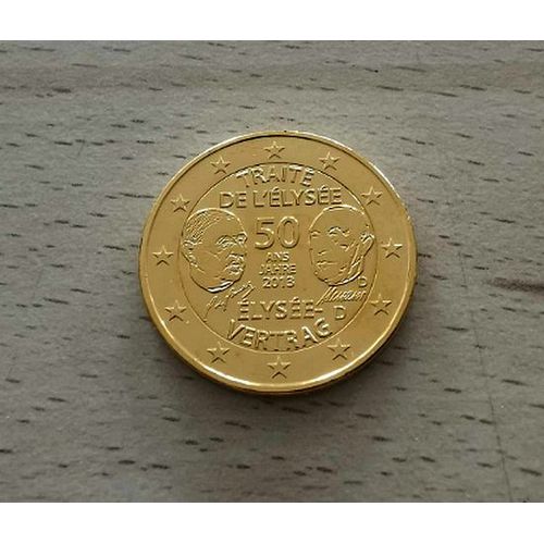 Allemagne 2013 - 2 Euros Commemorative- Traite De L'elysee - Atelier " D " - Plaque Or