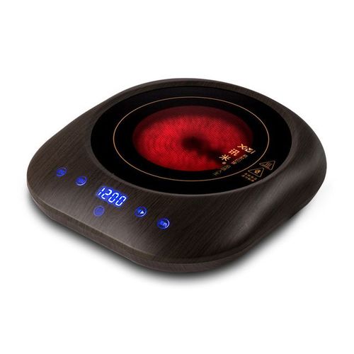 Réchaud à induction électrique intelligent,cuisinière à thé,cuisinière chaude,plaque chauffante,four,mini cuiseur,1200 V,220 W - Type Deep wood grain