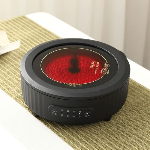 Mini réchaud électrique en céramique intelligent,théière en verre multifonctionnelle,4 vitesses réglables,théière portable,800 V,220 W - Type Black-EU Plug