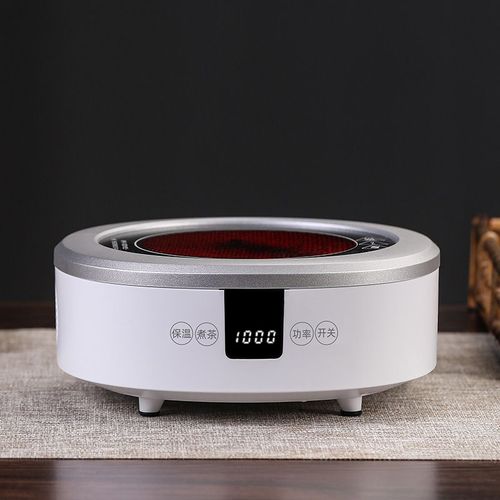 Réchaud à thé électrique en céramique,chauffe-eau réglable à 10 vitesses,brasseur de thé en verre,garde au chaud,automatique,1000W,220V - Type White-EU Plug