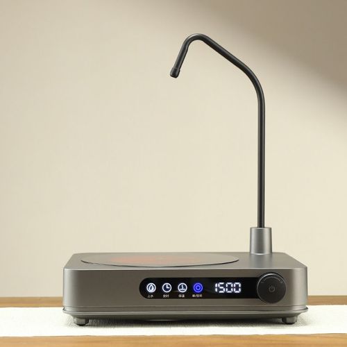 Cuisinière à thé électrique en céramique intelligente,alimentation en eau automatique,cuisinière à induction,verre de pompage d'eau,réchaud à thé Kung Fu,machine exécutive,1500W - Type Grey-EU Plug