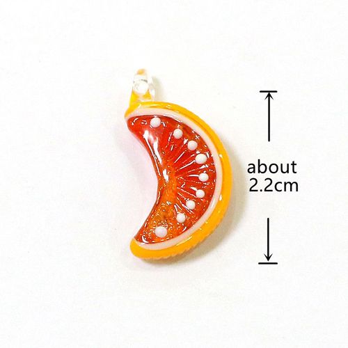 Breloques Colorées En Forme De Tranches De Citron Orange,2 Pièces,Mini Fruits,Ornement Pour Femmes,Bricolage De Bijoux,Accessoires De Fabrication De Collier