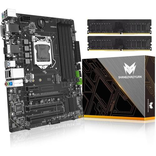 B85M Pro Lga 1150 Carte Mère Avec 2 X 8 Go De Ram Ddr3 1600 Mhz, Carte Mère Micro Atx Pour Intel 4E Génération Core I7 I5 I3 (Pcie 3.0, Nvme M.2, Sata 3.0, Compatible Vga/Dvi/Hdmi,