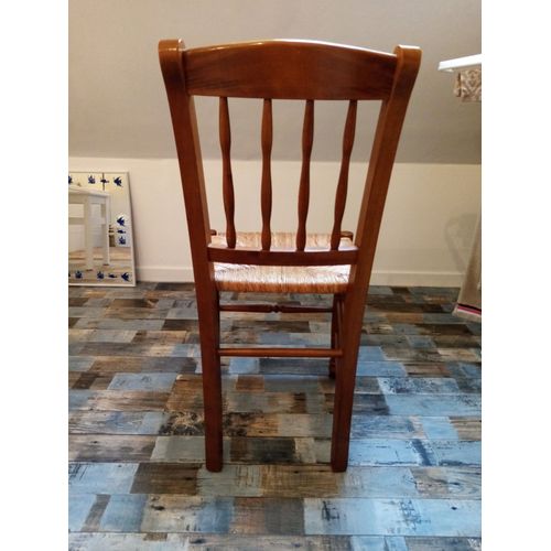 2 Chaises En Bois Massif Avec Dessus En Paille