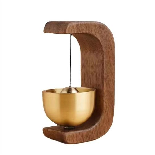 Sonnette en laiton magnétique en bois massif,sonnette sans fil,pendentif de porte d'entrée,esthétique,tendance,décoration d'intérieur,minimalisme