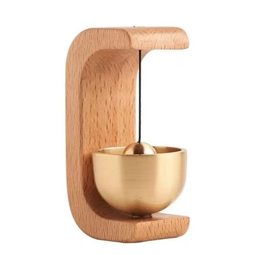 Sonnette en laiton magnétique en bois massif,sonnette sans fil,pendentif de porte d'entrée,esthétique,tendance,décoration d'intérieur,minimalisme