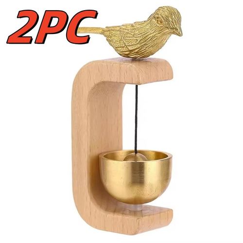 Sonnette en laiton magnétique en bois massif,sonnette sans fil,pendentif de porte d'entrée,esthétique,tendance,décoration d'intérieur,minimalisme