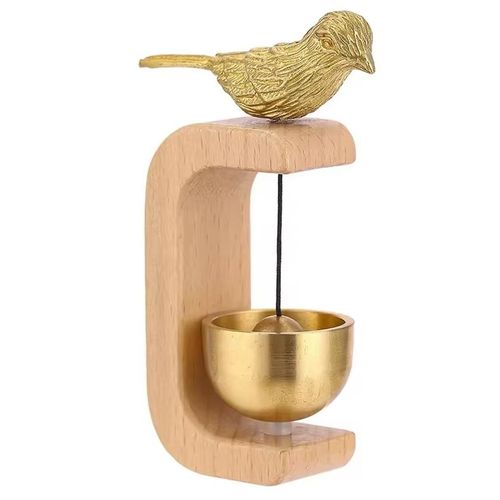 Sonnette en laiton magnétique en bois massif,sonnette sans fil,pendentif de porte d'entrée,esthétique,tendance,décoration d'intérieur,minimalisme