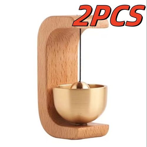 Sonnette en laiton magnétique en bois massif,sonnette sans fil,pendentif de porte d'entrée,esthétique,tendance,décoration d'intérieur,minimalisme